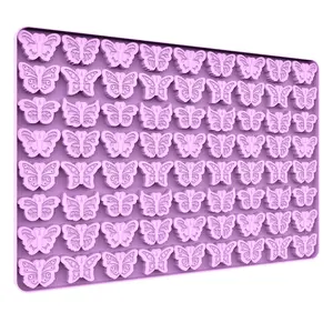 Mini Butterfly Silicone Mold for Chocolate Gummies, Butterflies Mint Molds, Ice Cube Molds with Scraper, Perfect for Baking & Crafting, Silicone Candy Molds