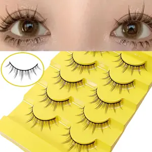 5 Pairs Natural False Eyelashes, Ultra-Fine Cartoon Fairy Transparent Realistic Lashes, Complete Strip Design, Perfect for Everyday Use