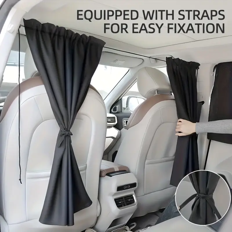 2 pcs /1 set of non drilling car partition curtains, front and rear blackout privacy screens, Car Sunshade, Sunshade Cover, Car Window Shades, Car Window Covers, suitable for travel and camping, holiday gifts