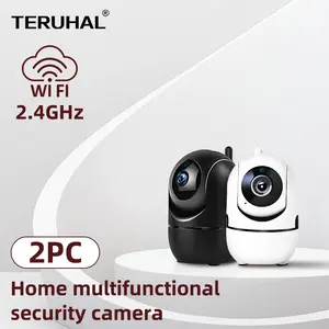 Wireless Network Camera Set, 2-Pack 2k 3mp, 360° Panoramic View, Two-Way Audio, Night Vision, Motion Detection, Home Security Camera