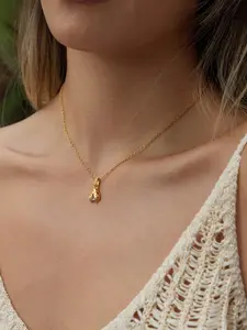 Ladies Dainty Necklace White Zircon Ladybug Pendant Rust Steel 18k Gold Plated Waterproof And Anti Allergy Classic Style Party Afternoon Tea Natural Inspiration Jewelry