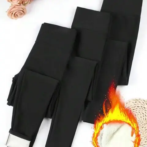 Women's 3-Pack Buttery Soft Plus-Lined Thermal Warm Gym Leggings - Solid Color, Stretch Sports Bottoms for Fall-Winter Yoga, Fitness, Athleisure Gym Clothes, Multi-Size Women's Clothing