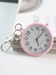 Vintage Pocket Watch Keychain, Round Dial Digital Hanging Watch, Car Interior Decoration Accessories for Students, Examinations and Daily Use