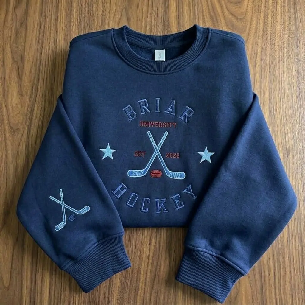 Briar University Hockey Embroidered Sweatshirt, College Apparel, Romance Reader Gift