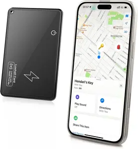 Ultra Thin AirTag Wallet Tracker Card iOS Only Works with Apple Find My Bluetooth Smart Card 3mm Slim IP68 Waterproof Anti Loss Locator for Wallet Purse Luggage Passport Keys Credit Card Holder Bag Backpack Bifold Slim Wallet Travel Essentials