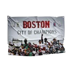Boston City of Champions Flag - 3x5ft Wall Banner For Fans + Hanging Hooks  – Trending  Decor For College Dorms & Bedrooms