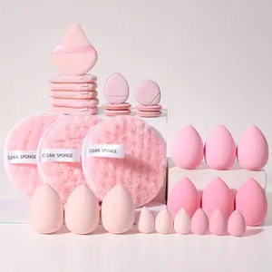 15PCS Makeup Sponge For Face Make-Up+12PCS Powder Puff For Face Make-Up+3PCS Face Wash Puff,Valentine's Day,Travel Essential,Valentine's Gift,Vacation Essentials,Gifts For Women
