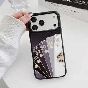Playing Card Design Phone Case for iPhone 17 Pro 17 Air 16 ProMax 15 14 13 12/Plus, Glossy Premium Print, Shockproof Magnetic MagSafe Case, Full Camera Protection, Stylish Luxury Case for Men & Women