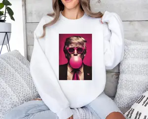 Trump Pink Bubblegum Sweatshirt, Republican Shirt, Sarcastic Trump Sweatshirt, Funny Trump Tee, Election 2024, 45 47 Tee