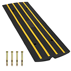 GARVEE 48 Inch Driveway Curb Ramp 1 Pack Made of Recycled Rubber Heavy Duty Driveway Rubber Ramp for Cars Curb Ramp for Driveway Maximum Weight Capacity 110000 lbs Safe Garage Driveway Access Solution