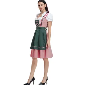 Bavarian Oktoberfest Dirndl Dress, Traditional German Beer Maid Costume, Cute Alpine Ethnic Style, Roleplay Cosplay Outfit, European Maid Uniform For Festive Events, Women's Clothing