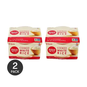 CHE IL JEDANG Korean Instant White Rice 210g - 3 Bowls | Healthy Microwave Rice & Quick Meal