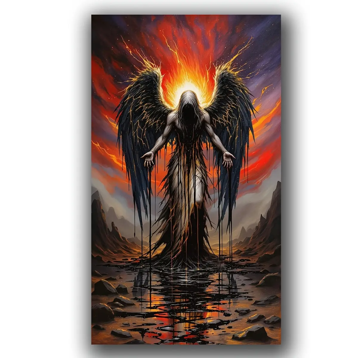 Devil Angel Diy Diamond Painting Kits for Adults,Full Round Diamond Art Kits for Beginner,Gem Painting,Diamond Mosaic Kit,Gem Art and Crafts,Diy Craft Kits,Large Size For Home Decor 40x70cm(15.74x27.55inch)