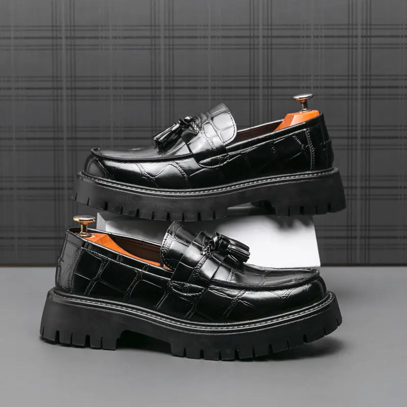 Men’s Business Casual Loafers - Elegant Casual Footwear Slipon, Slip-On Driving Shoes, Flat Dress Shoes