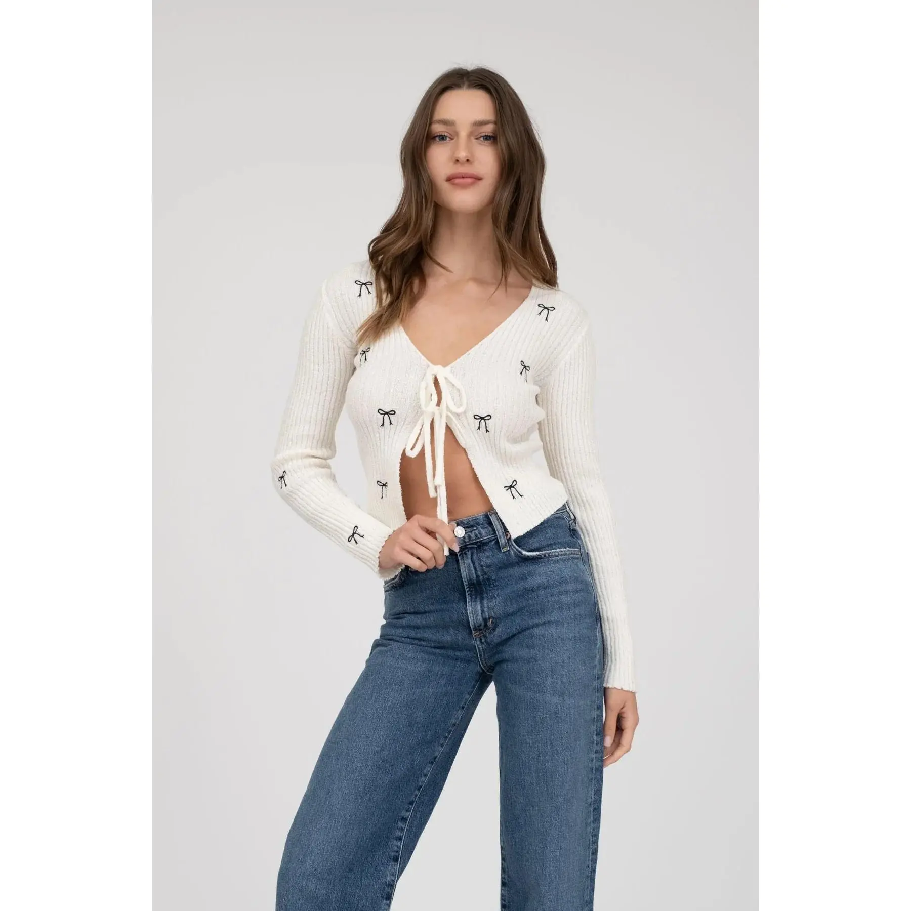 BP Embroidered Bow Sweater