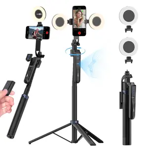 Auto Face Tracking Tripod 360 Rotation,Phone Tripod for iPhone w/Fill Light,Selfie Stick for iPhone w/Remote Control,70” Phone Holder Video Recording for Content Creators TikTok