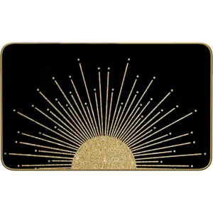 Boho Sun Sunshine Rug, Black Boho Classroom Doormat Door Mat, 30x17 Welcome (Color-1)