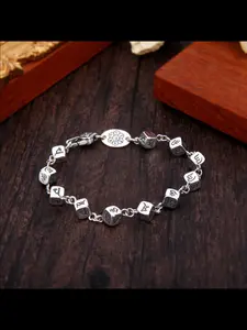 Unisex Geometric Square Bracelet, Vintage Distressed Ethnic Style, Cool Unique Design, Men & Women Hand Jewelry, Hand Chain Bracelet