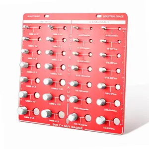 Nut and Bolt Thread Checker with 28 (14 Standard & 14 Metric) Bolt and Nut Gauge, Bolt Size and Thread Identifier Gauge