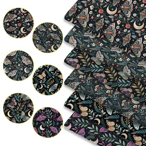 6pcs Mystic Night Print Fabric Bundles, 45cm*50cm/17.72in*19.69in Celestial Starry Sky Fabric Squares for Quilting, Patchwork DIY Sewing Material for Bedding, Tablecloth, Bags, Headbands, Pillowcases