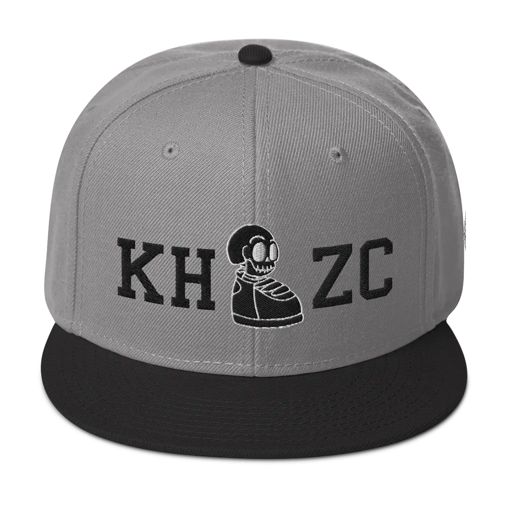 KICK HEADZ CLUB Grey Snapback Hat w/ Black Brim