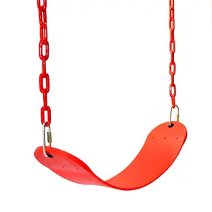 Durable Swing Seat with 66 Inch Plastic Coated Chains, Garden Swing Set Replacement Parts for Kids Outdoor Playgrounds