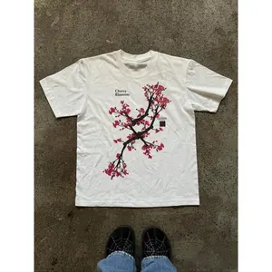 Men’s loose casual printed T-shirt, long-sleeved off-shoulder design, comfortable for everyday wear, neutral street-style T-shirt GARMENTARY