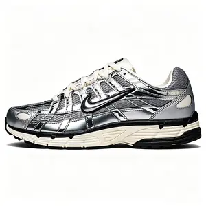 Men's Nike P-6000 — Comfortable, Stylish, Shock-Absorbing, Non-Slip, & Breathable — Low-Top Casual Urban Commuter & Running Shoes Silver-Grey Colorway
