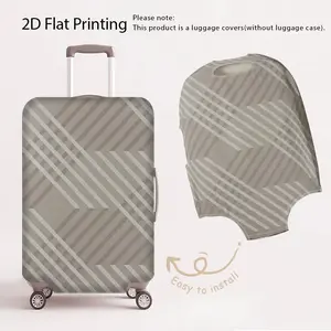 2D flat printed luggage case protective cover, gray and white diagonal geometric pattern design, simple and modern style, suitable for various sizes of luggage, (only luggage case protective cover sold, luggage not included)
