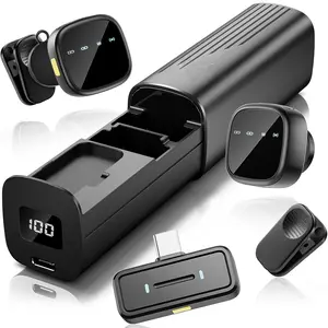 K26 Mini Wireless Lavalier Microphone for Android & iPhone15/16/17 USB-C Plug AI Noise Reduction Reverb Magnetic Mini Lav Mic Lapel Clip on Mic with Charging Case for YouTube TikTok Vlogging