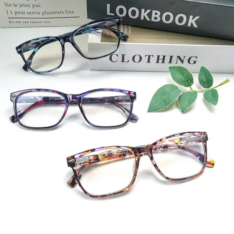 Men’s/Women’s 3-Pack Plastic Lightweight Progressive Multifocal Reading Glasses with Blue Light Blocking Lens, UV 400 Protection, Adjustable Vision Levels, Spring Hinge, Box Pack, Half-Power Walking, Computer Work Use, Comfortable Durable Holiday Gift