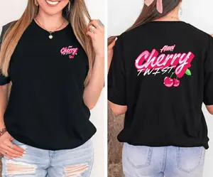 Cherry Twist T-Shirt – Vintage Alani Nu Graphic Top Unisex for Summer for Men & Women 100% Cotton, All Colors, Sizes S-4XL