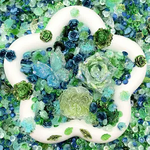 Enchanted Garden-  Nail Art & Resin Rose Charm Mix with Rhinestones, for DIY Nail Design, Resin Crafts & Deco Projects