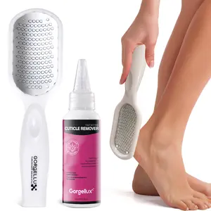 2-in-1 Professional No-Soak Foot Callus Remover Kit with 10-Second Fast-Acting Plant-Based Dead Skin Gel & Salon-Grade Stainless Steel File for Smooth Heels & Rough Feet Repair, Unisex At-Home Pedicure Solution