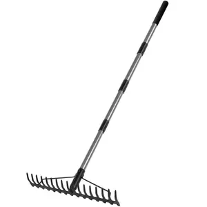Walensee 5.4FT Bow Rake Heavy Duty Garden Rake with Stainless Steel Handle, 17 Steel Tines Metal Head Rake Tool for Loosening Soil Gathering Leaf Leveling Lawn Farming Land