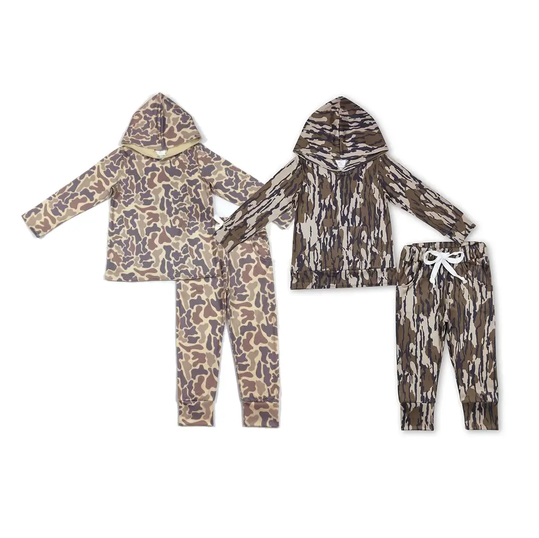 Camo 2 Piece Printed Hoodie and Pants Boys Set
