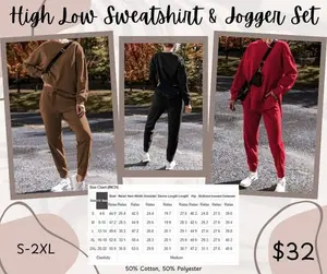 High Low Sweatshirt & Jogger Set