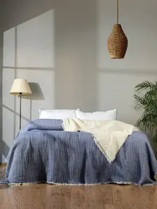 8 Layers King Size Gauze Comforter , OEKO-TEX Certified, Muslin Quilt, Organic Throw Blanket
