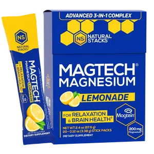 MagTech Magnesium Lemonade - Supports your brain health and improves your sleep*. - Magnesium Drink - Contains Magnesium Glycinate, Magnesium l-Threonate (MagTein), and Magnesium Taurate