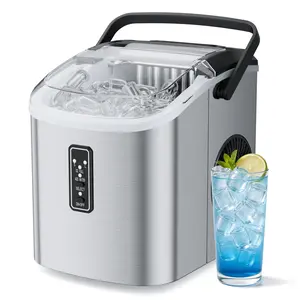 Snowyermine Countertop Ice Maker, Portable Ice Machine 26lbs/24H, 2 Sizes Bullet Ice, Self-Cleaning