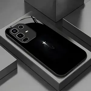 devout cross pattern design suitable for Infinix Note 30 Pro/Note 40 Pro+/Smart 4 5/Hot 10 Lite/Smart 6/Smart 7 HD/Hot 40i/Smart 8 Pro/Smart 9/Zero 30/Zero 40/Note 50 Pro+/Note 50X/Hot 60 Pro/Smart 10 Plus Hard Case glass texture Simple design Phone Case