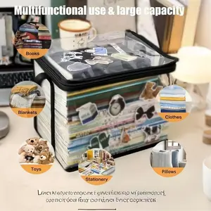 Large Capacity Clear Storage Organizer with Handles - Durable and versatile tote bag for clothes, books, toys and more - Great for dorm and home organization, clothing storage - Durable Plastic Organizers