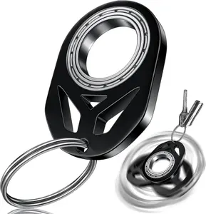 Yumoquee Metal Fidget Spinner Keychain - Plain Design, Spinning Keychain Fidget for Adults, Keyring Accessory