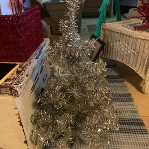 3 ft Silver Tinsel Christmas Tree - Perfect for Festive Home Decorations