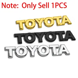 For Toyota Corolla Camry Yaris Chr RAV4 Land Cruiser Highlander Prado Hilux Prius Avensis Auris Auto Styling Accessories 1Pcs 3D Metal Car Body Trunk Emblem Badge Decoration External Sticker Decals