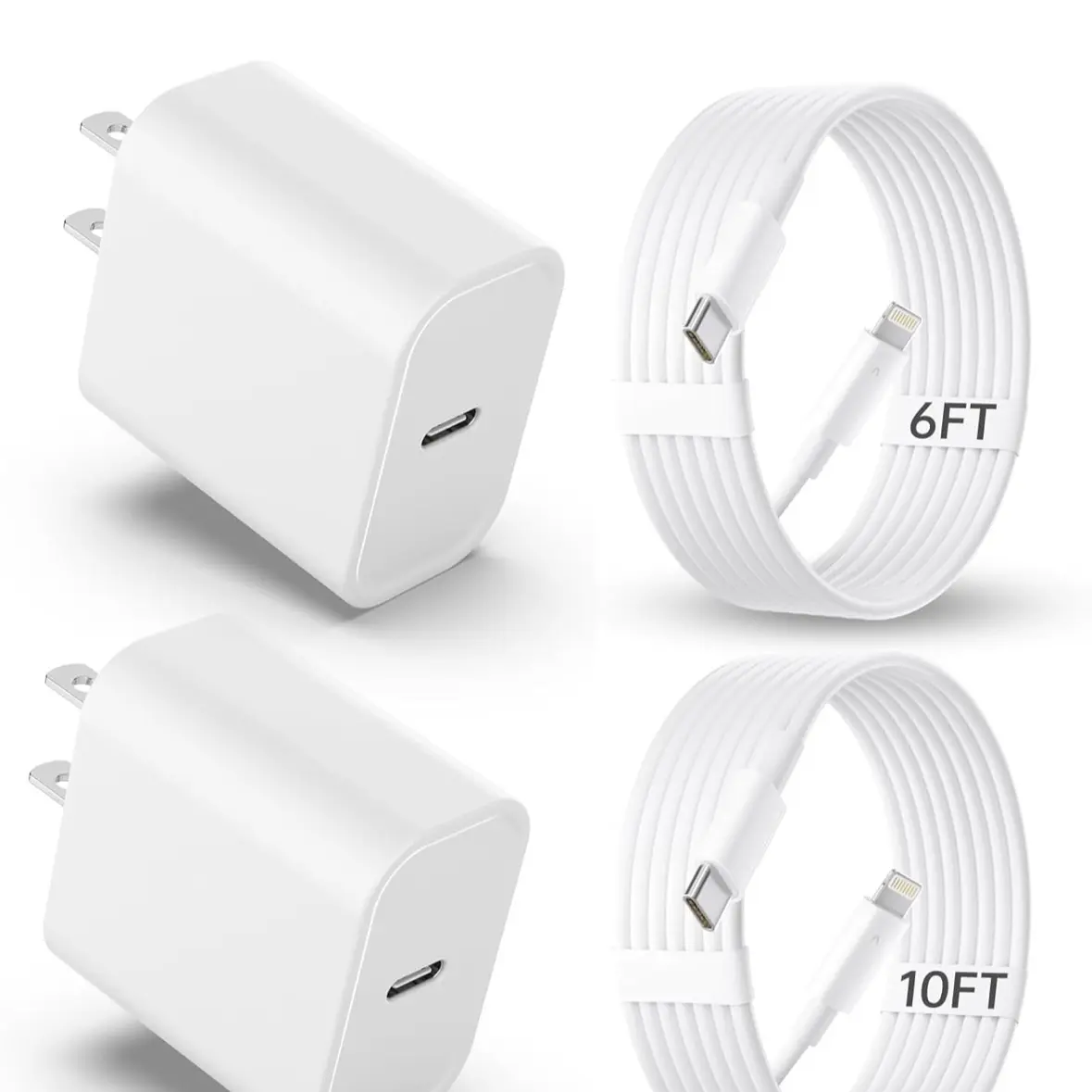Cargadores de pared PD USB C de 20 W para iPhone 14Pro/13 Pro/12/12 Pro Max/11 Pro, paquete de 20, Certificado MFi