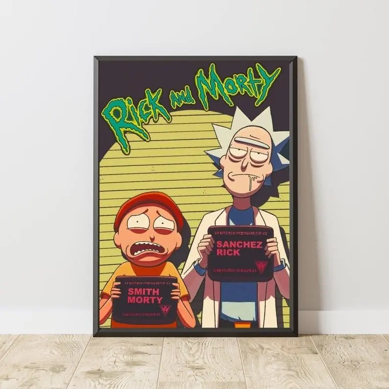 Rick And Morty Poster, Manga Poster, Cartoon Wall Art, Rick And Morty Print