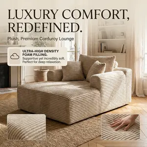 Convertible Oversized Sofa Bed - No Assembly, Deep Cloud-Like Cushion, Boneless Corduroy Upholstery, Memory sponge corduroy sofa,Space-Saving Recliner For Living Room, Apartment, Guest Room,sofa para sala