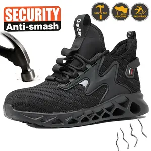 Lightweight Steel Toe Safety Shoes for Men Breathable Mesh Upper for Summer Anti-Smashing & Anti-Penetration Work Boots Perfect for Construction Sites Warehouses Auto Repair Shops and Workshops