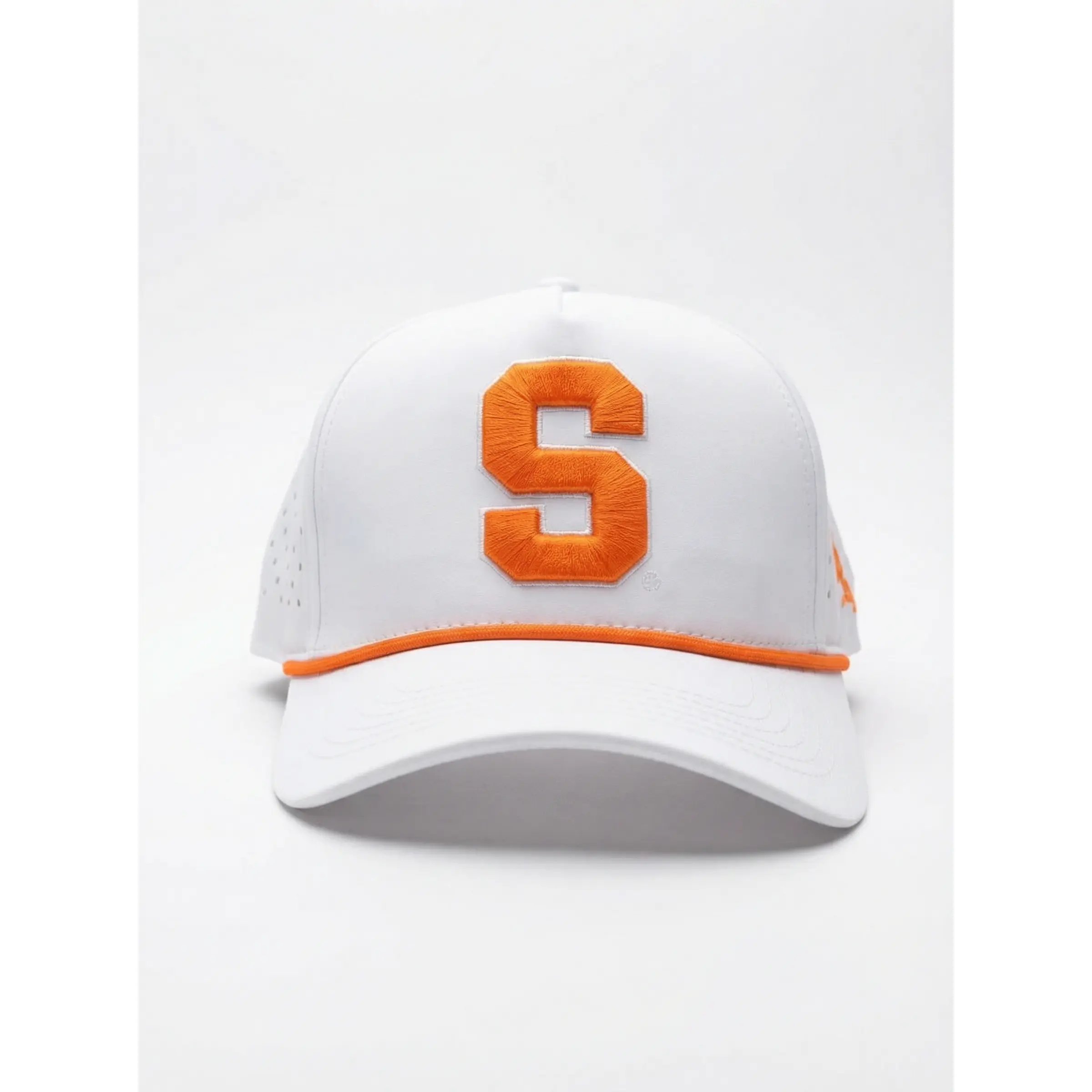 Syracuse Unisex | "Standard S Roped" White Moisture Wicking Hat